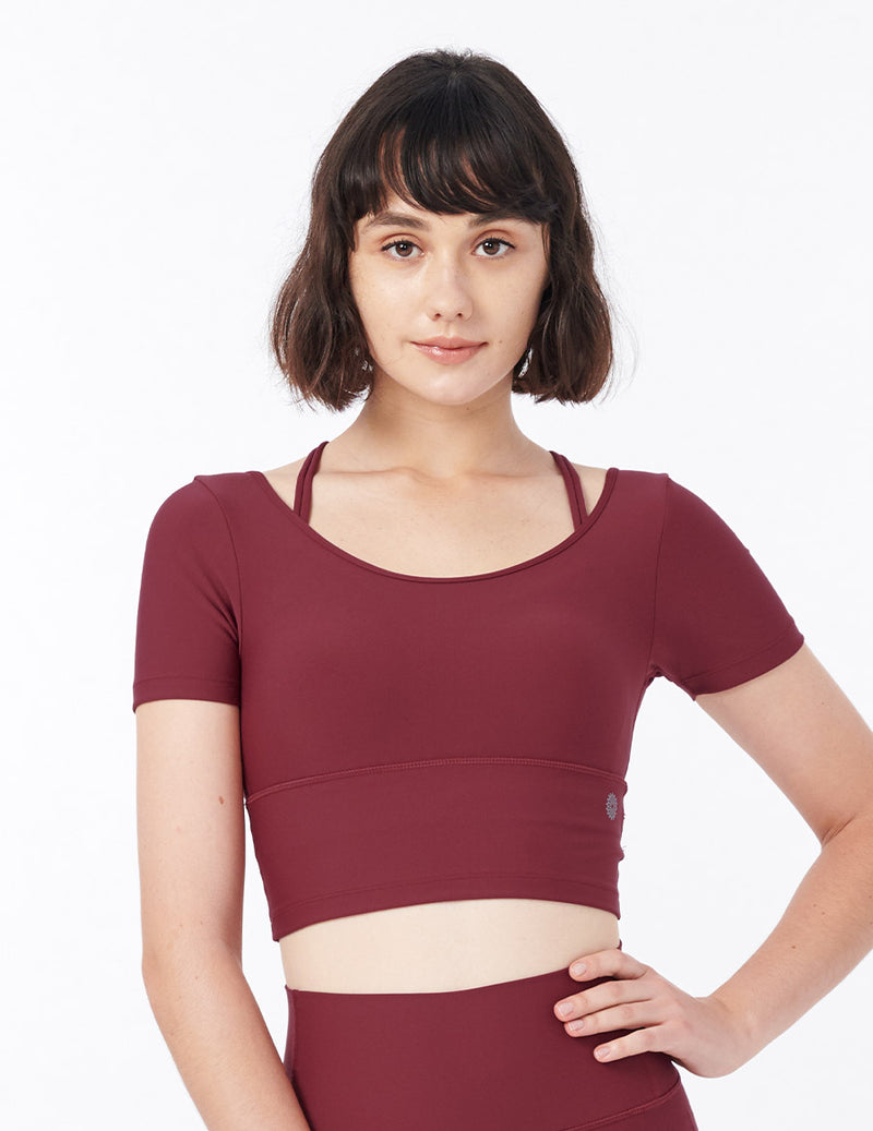 easyoga LESPIRO Elegant Cropped Tank - R5 Wine Red