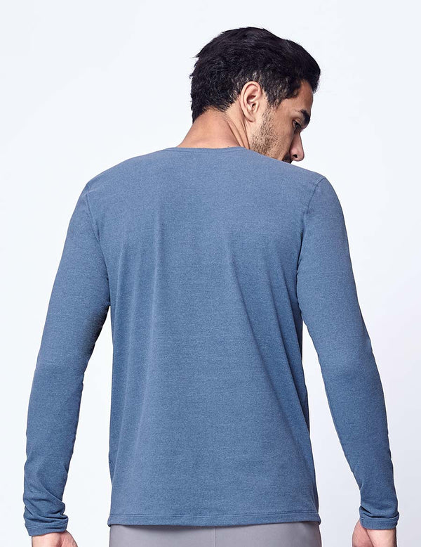 easyoga LESPIRO Men's Stretch Long Sleeve - M33 M-Ink Blue