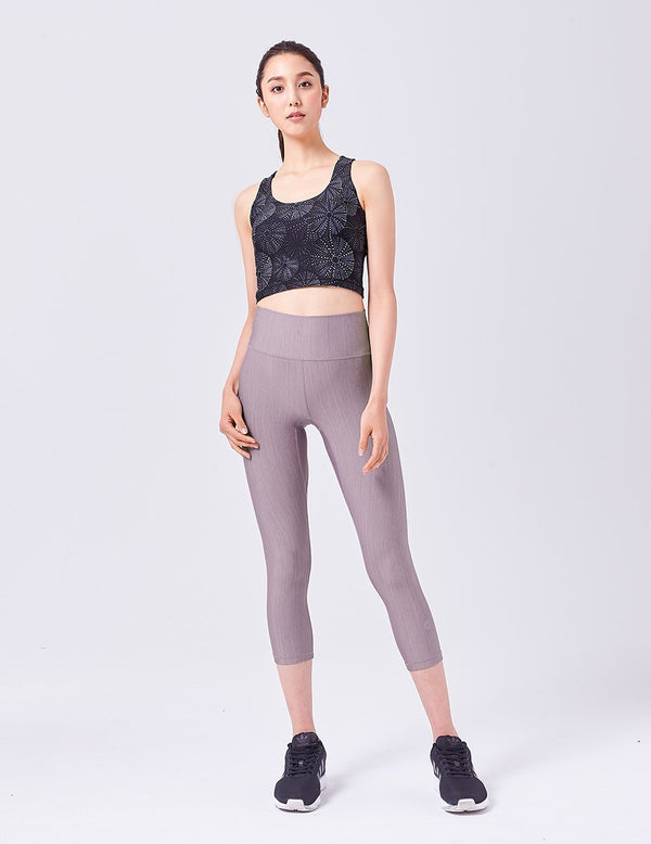 easyoga LESPIRO Glossy Slim Capris - A11 Mt.Ridge Gray