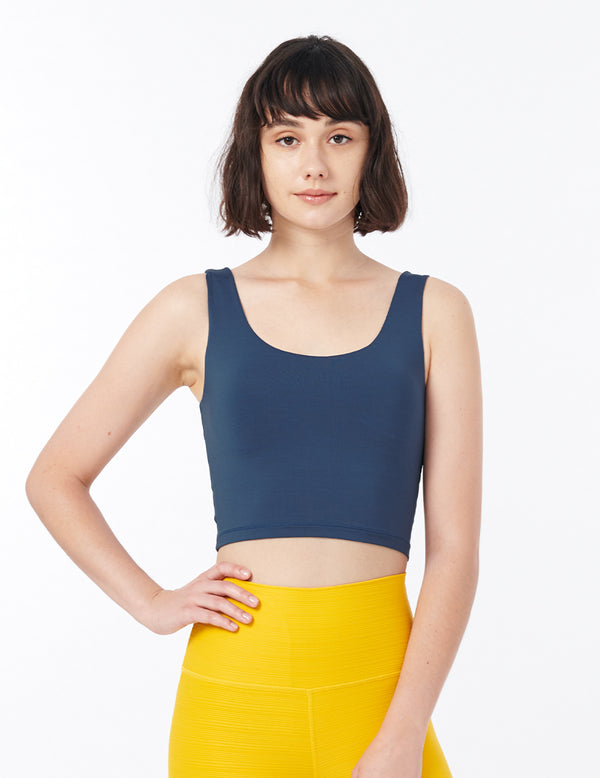 easyoga LA-VEDA Striped Cropped Tank - D68 Navy Stripe