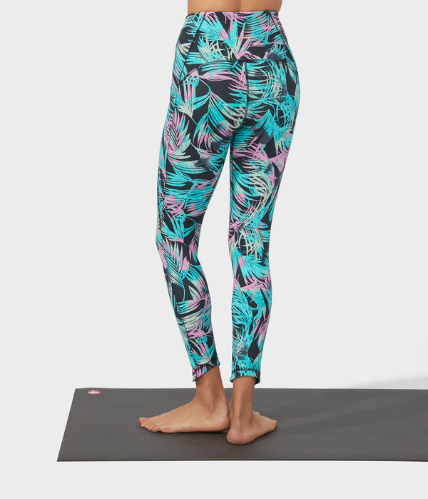 Manduka Apparel - Women's PRO Legging - High Rise 7/8 W/Pocket - Tropics - Black