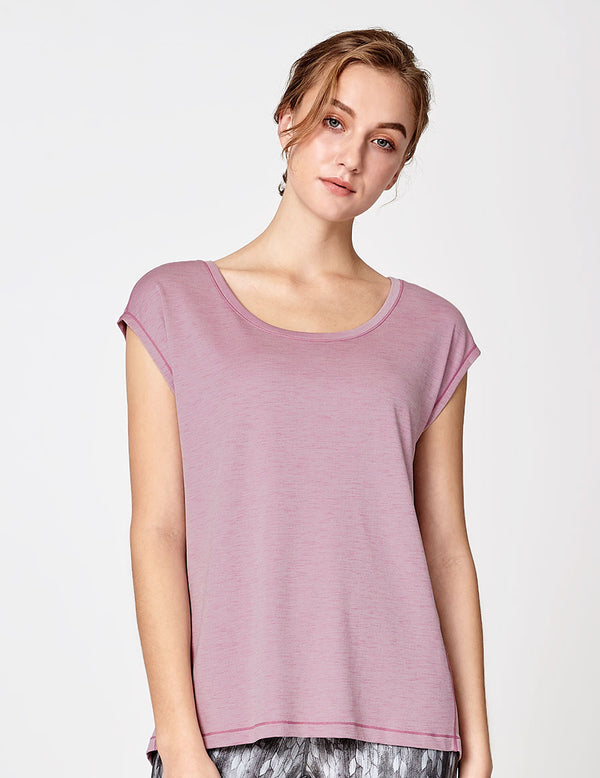 easyoga LA-VEDA Inspirer Short Sleeve - X05 Dry Rose/M-Purple