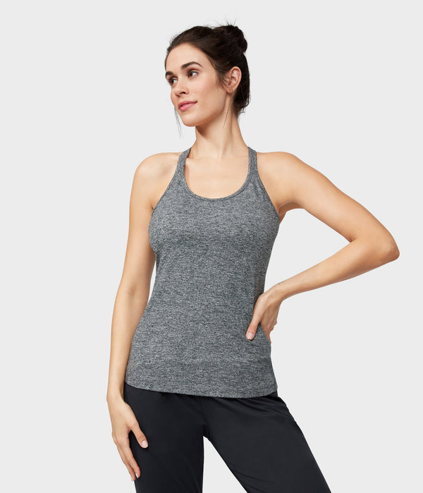 Manduka Apparel - Women's Anywhere Racerback Cami - Salt and Pepper