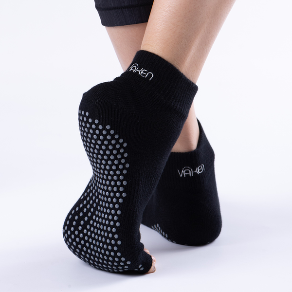 Vaken Grip Socks-1 Pair/Pack - Black Dot Grey