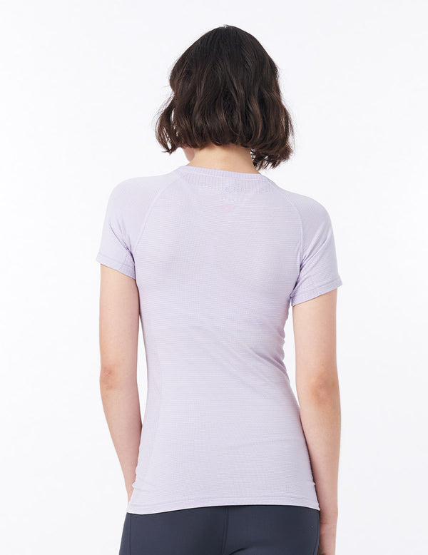 easyoga LESPIRO Seamless Fulfill Tee - D47 Light Purple Stripe