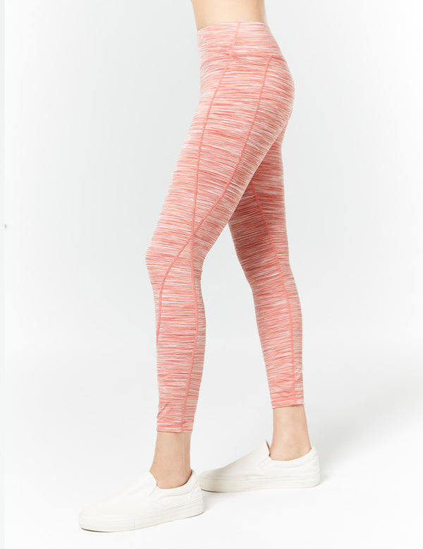 easyoga LA-VEDA Upright Cropped Tights - D66 Honeydew Stripe