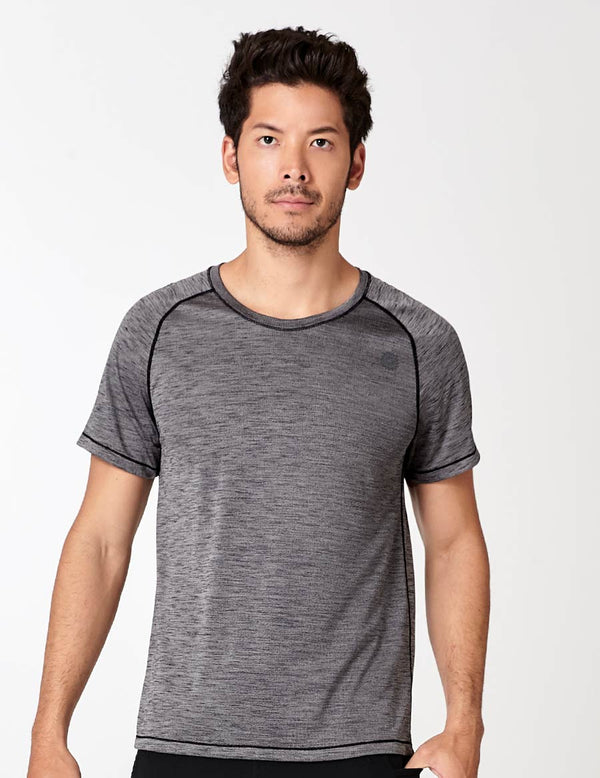 easyoga LA-VEDA Men's Fitted Tee - X04 Black/M-Gray