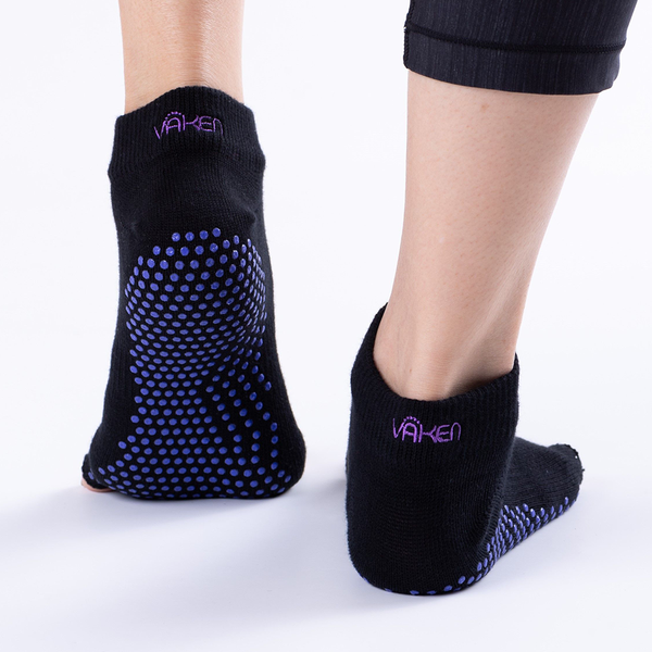 Vaken Grip Socks-1 Pair/Pack - Black Dot Purple