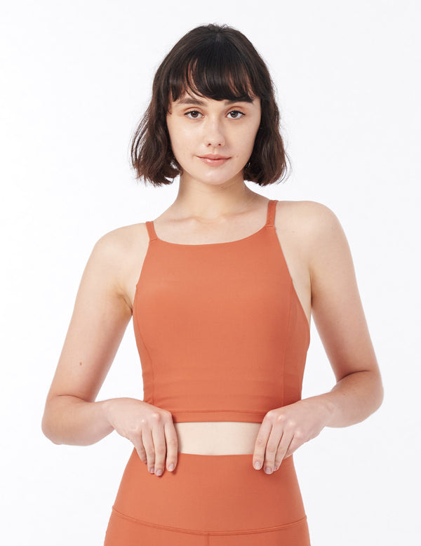 easyoga LESPIRO High Neck Cropped Tank - O07 Tile Orange