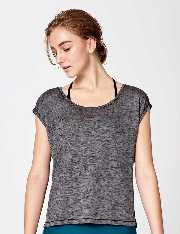 easyoga LA-VEDA Inspirer Short Sleeve - X04 Black/M-Gray