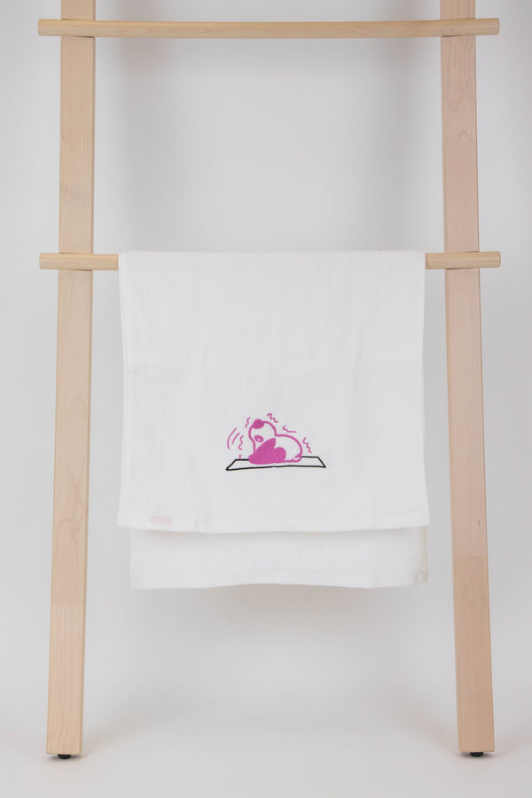 YogaAum AumTowel-(Panda) Paschimottanasana - Pink Carnation