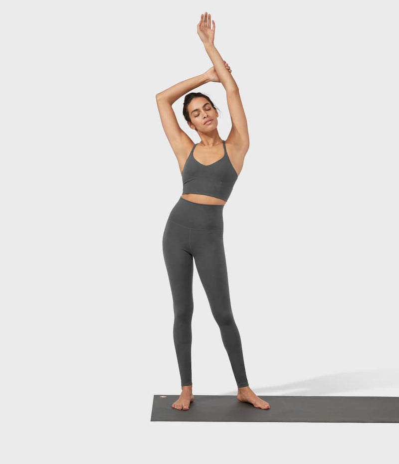 Manduka Foundation Women's High Rise Yoga Leggings With Pocket - Heather  Grey - X-Small