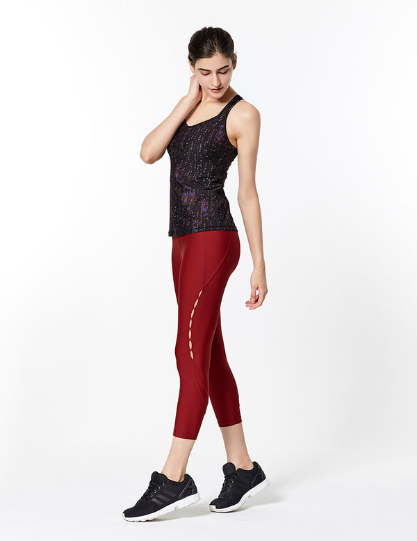 easyoga LESPIRO Ripples Cropped Tights - R26 Capsicum