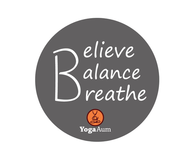 YogaAum Aum Pin (Believe Balance Breathe) - Grey