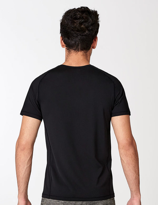 easyoga LA-VEDA Men's Henley Tee - L1 Black