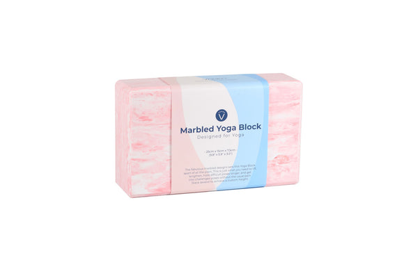 Vaken Marbled Yoga Block - Pink Marbled
