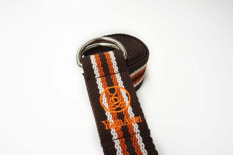 YogaAum AumStrap - Brown with White/Orange Line