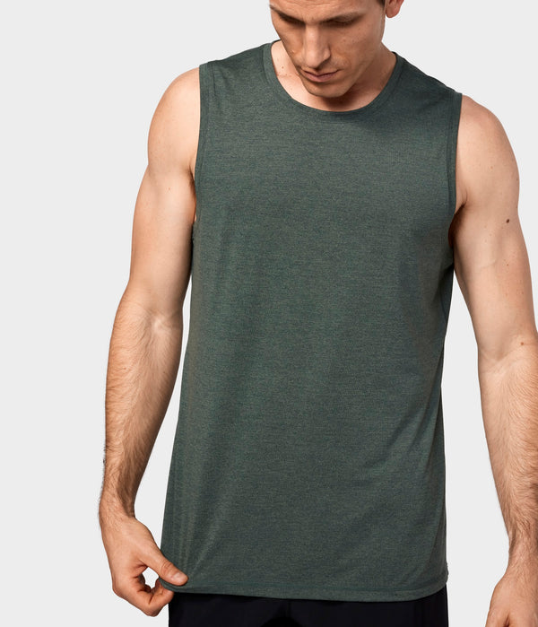 Manduka Apparel - Men's Cross Train Tank 01 - Heather Forest