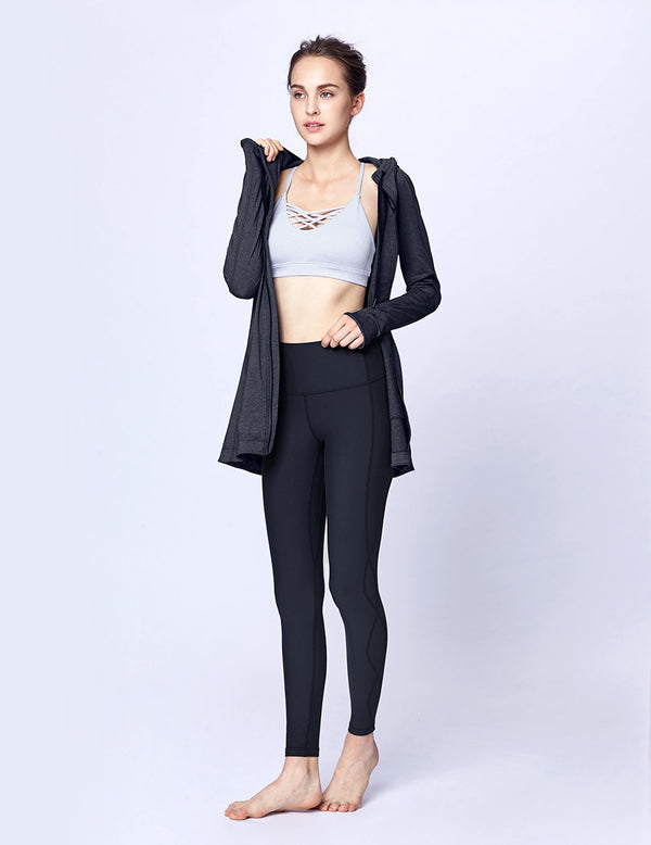 easyoga LA-VEDA Belief in HER Hooded  Jacket - M23 M-Dark Gray