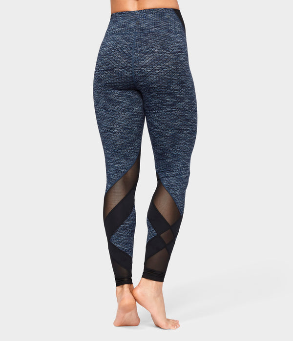 Manduka Apparel - Women's Movement Mesh Legging - Indigo Jacquard