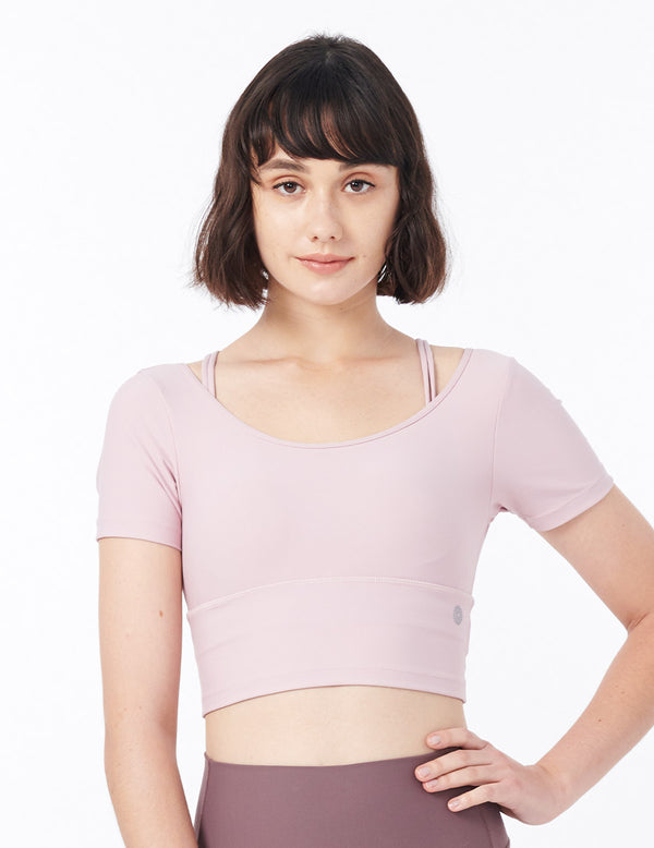 easyoga LESPIRO Elegant Cropped Tank - R22 Dry Rose Powder