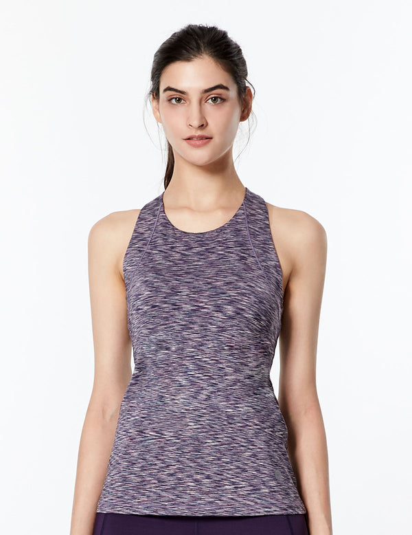 easyoga LESPIRO Gentle Warrior Tank - D61 Navy Purple Stripe