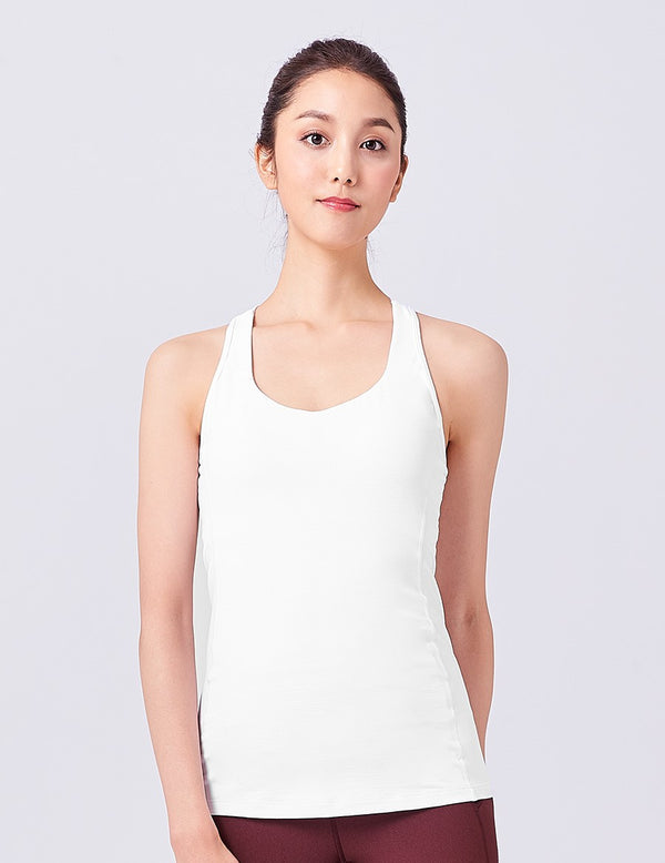 easyoga LA-VEDA Ethereal Fovea Tank - F70 Embossed Stripe/White