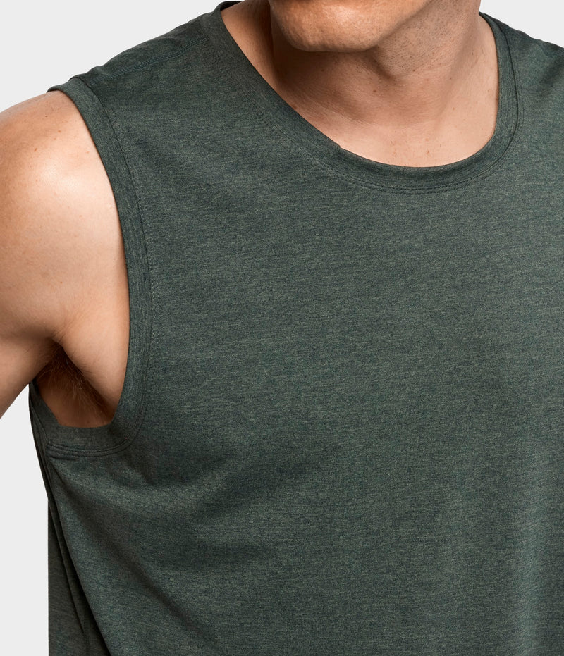 Manduka Apparel - Men's Cross Train Tank 01 - Heather Forest