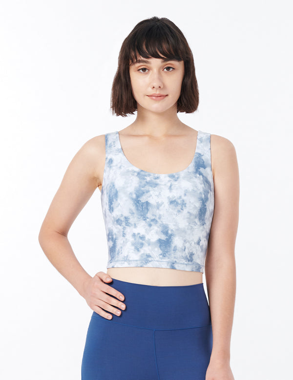 easyoga LA-VEDA Striped Cropped Tank - FF2 Power Blue