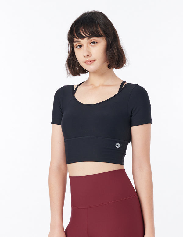 easyoga LESPIRO Elegant Cropped Tank - L1 Black