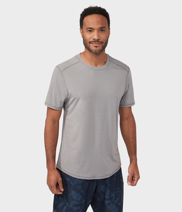 Manduka Apparel - Men's Pro Top - Tech Short Sleeve Tee - Silver Filigree