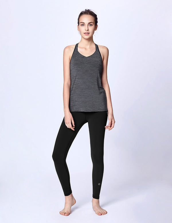 easyoga LA-VEDA Limber Up Layered Tank - M26 M-Gray Tigerstripe