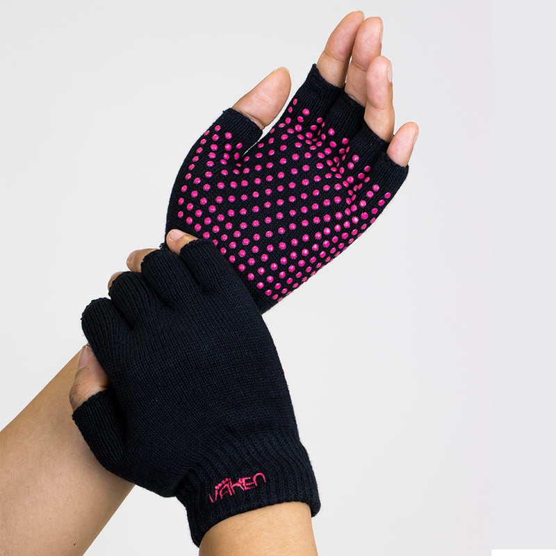 Vaken Grip Gloves-1 Pairs/Pack - Black Dot Pink