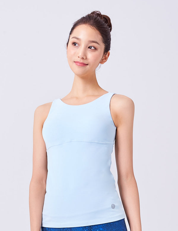 easyoga LA-VEDA Reflect Me Knotted Tank - B1 Light Blue