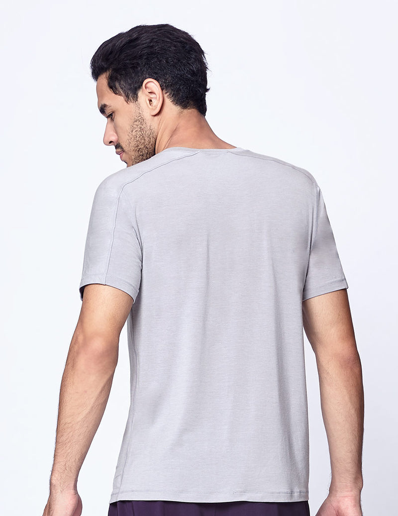 easyoga LESPIRO Men's Full Day T-Shirt - A5 Light Gray