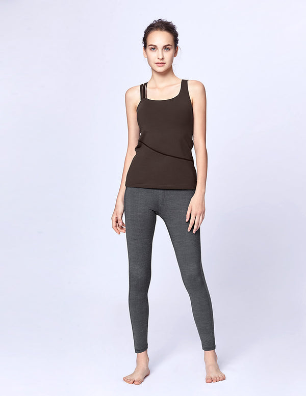 easyoga LA-VEDA Asym Exquis Tank - C1 Dark Brown