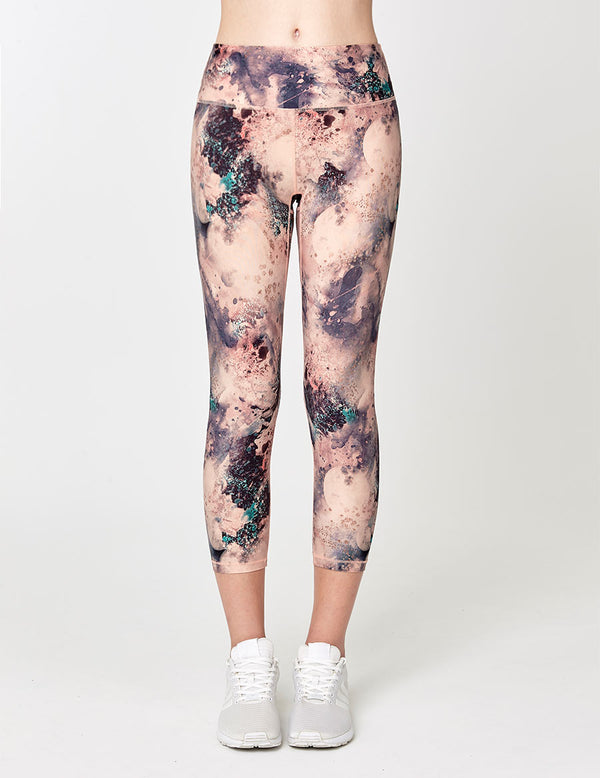 easyoga LESPIRO Glossy Slim Capris1 - FB6 Moonlight Garden