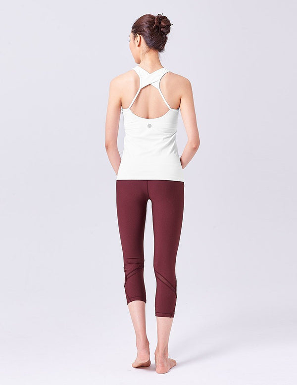 easyoga LA-VEDA Ethereal Fovea Tank - F70 Embossed Stripe/White