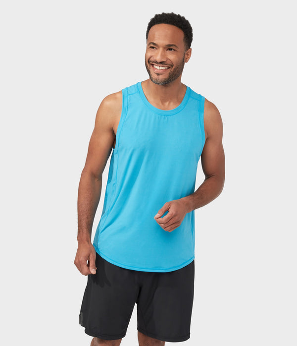 Manduka Apparel - Men's Pro Top - Tech Slim Fit Tank - Dresden Blue