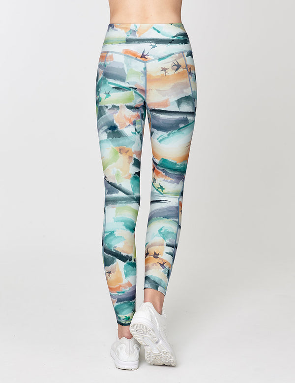 easyoga LESPIRO Twin Stream Tights - F90 Bright Ink Clouds