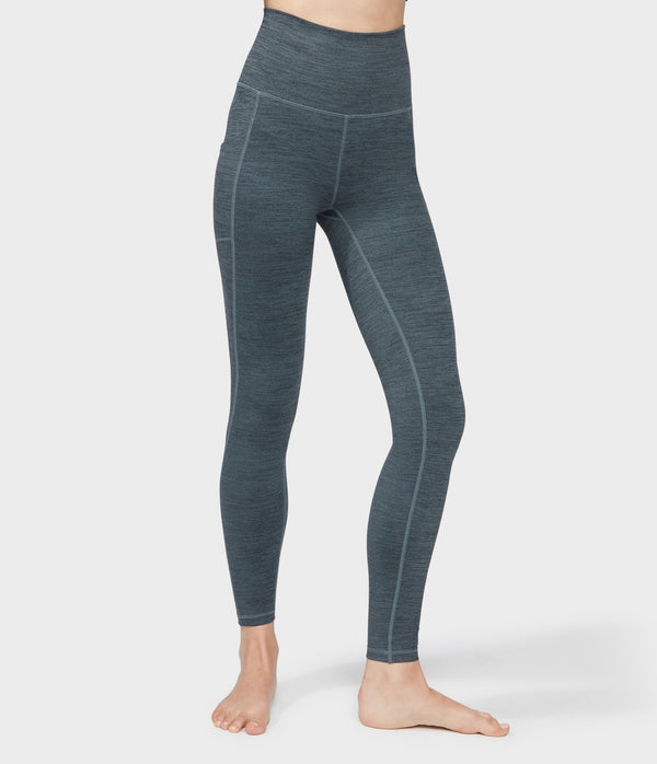 Manduka Apparel - Women's Essential Pocket Legging - Green IVY Melange