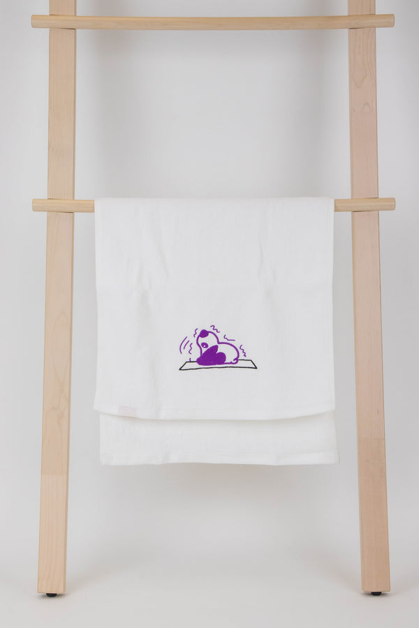 YogaAum AumTowel-(Panda) Paschimottanasana - Violet