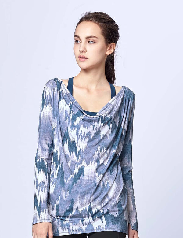 easyoga LESPIRO Laid-Back Drape Top - F82 Mountain Shadow