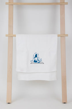 YogaAum AumTowel-(Panda) Sarvangasana - Moroccan Blue