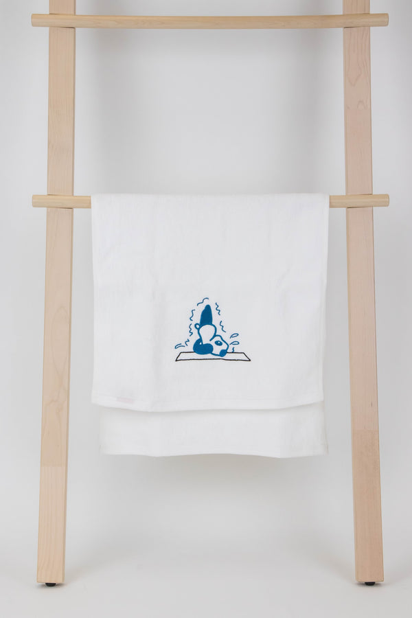 YogaAum AumTowel-(Panda) Sarvangasana - Moroccan Blue