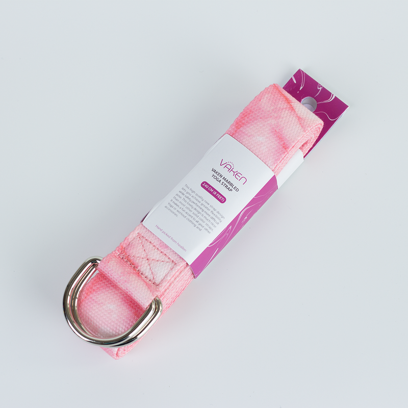 Vaken Marbled Yoga Strap - Pink Marbled