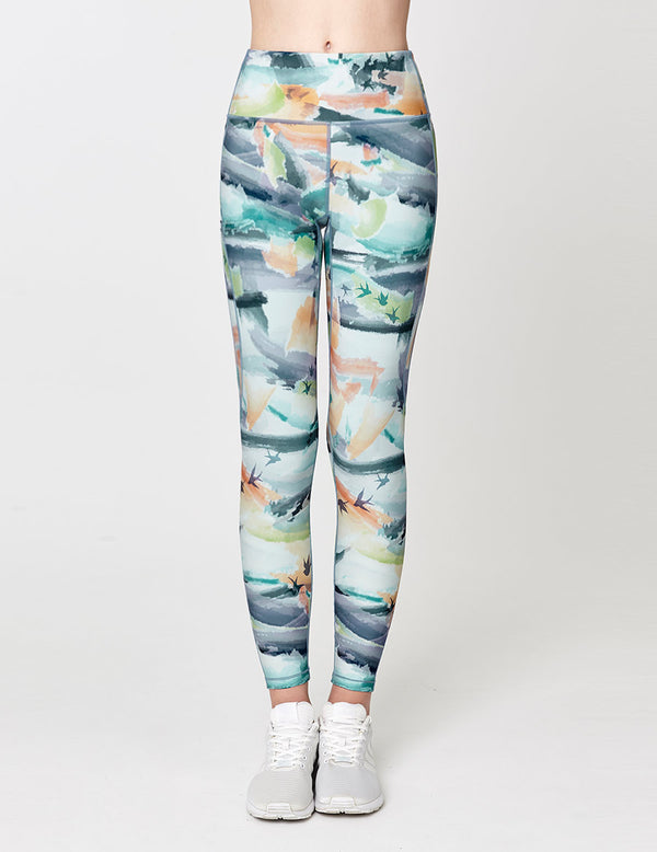 easyoga LESPIRO Twin Stream Tights - F90 Bright Ink Clouds