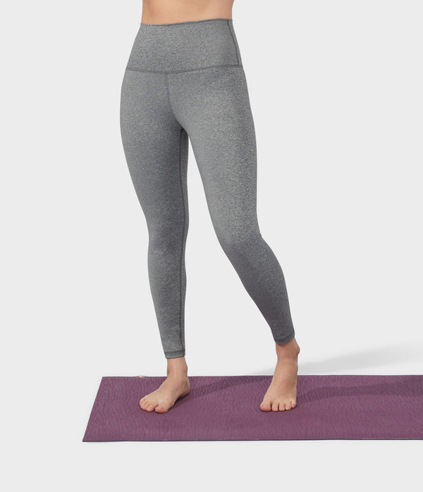 Manduka Apparel - Women's Foundation Legging - High Rise 7/8 W/Media Pocket - Heathered Grey